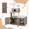 2-in-1 Modern Cat Tower With Litter Box Enclosure For Indoor Cars-gray